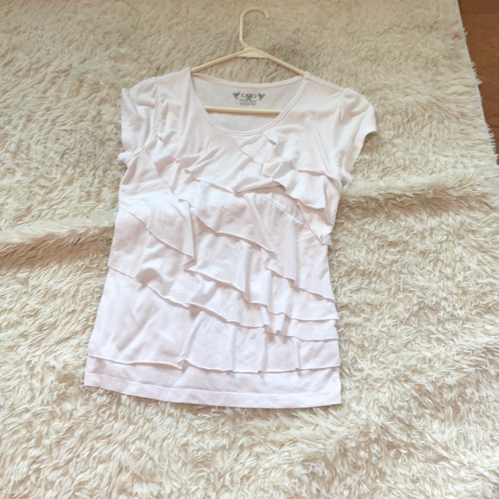 White ruffled shirt